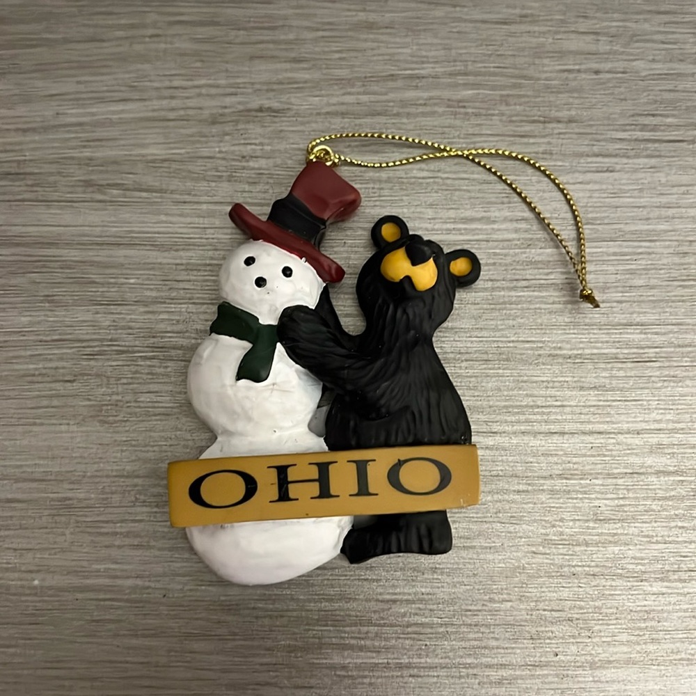 NEW Ohio bear ornament